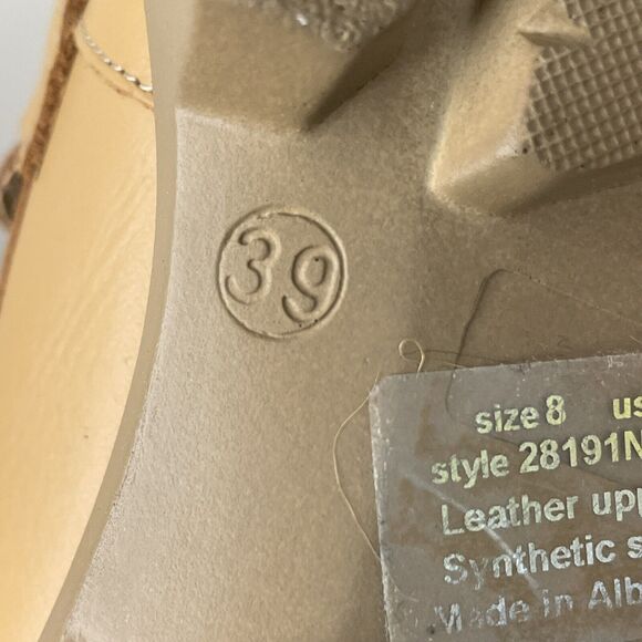 Gem’s Vera Pelle Chunky Lug Sole Tan Leather Shoes Wedge Loafers Women Sz 8 / 39 - Picture 9 of 11